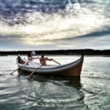 Custom 17.5" wooden sailing sloop
