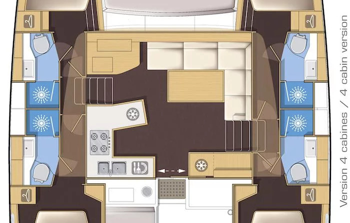 Lagoon 450 - 4 + 2 cab.